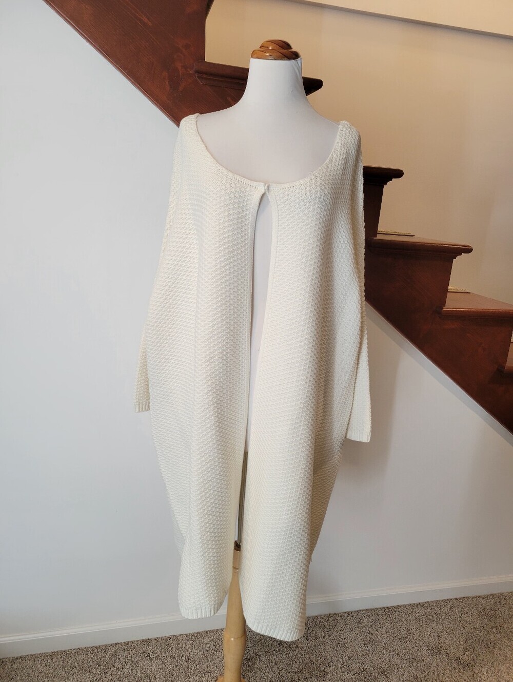 Ellos Cream Open-Front Knit Women's Sweater Cardigan Size 3X - Picture 5 of 7